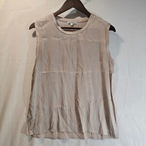 CLOTHE Made in Italy Sleeveless Top Beige Silk Blend Size M
